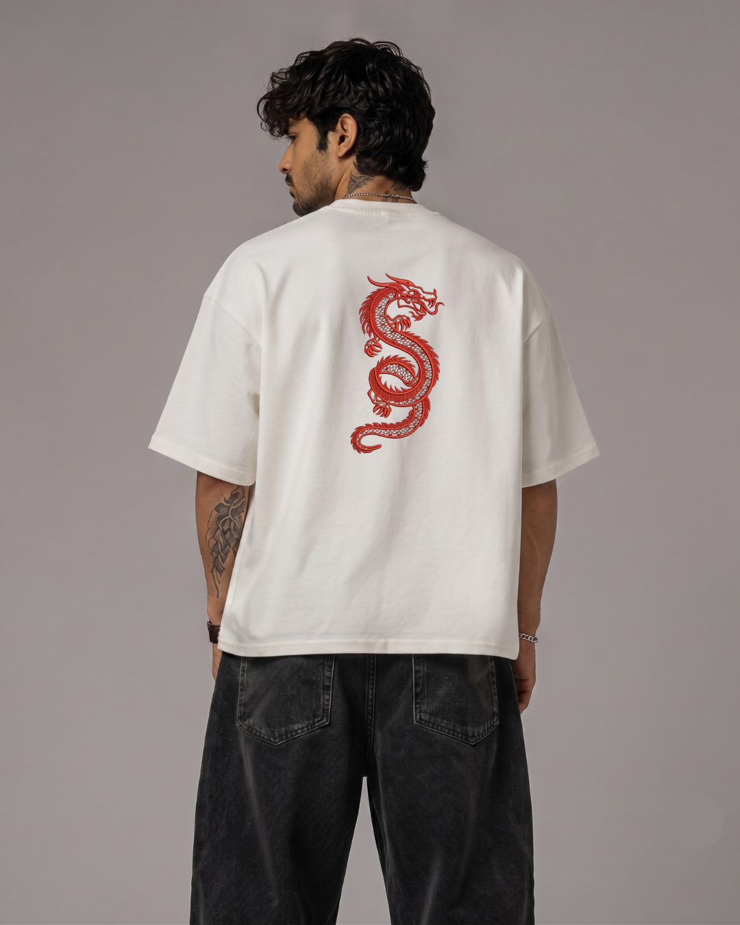 Crimson Wyrm Heavyweight Embroidered Tee