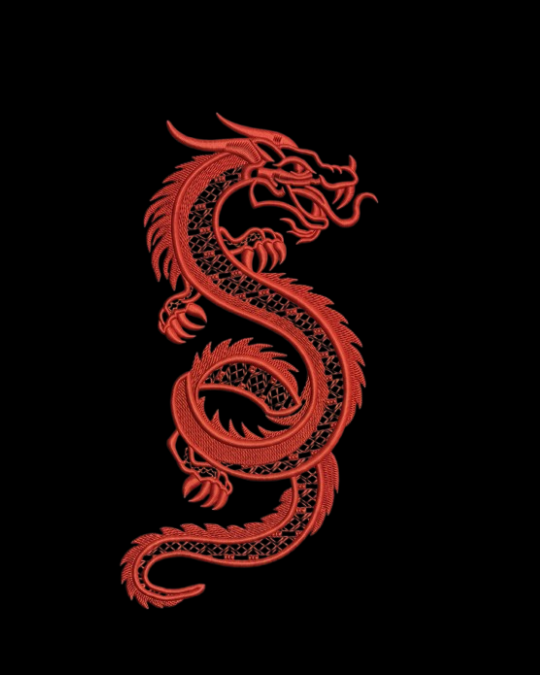 Crimson Wyrm Heavyweight Embroidered Tee