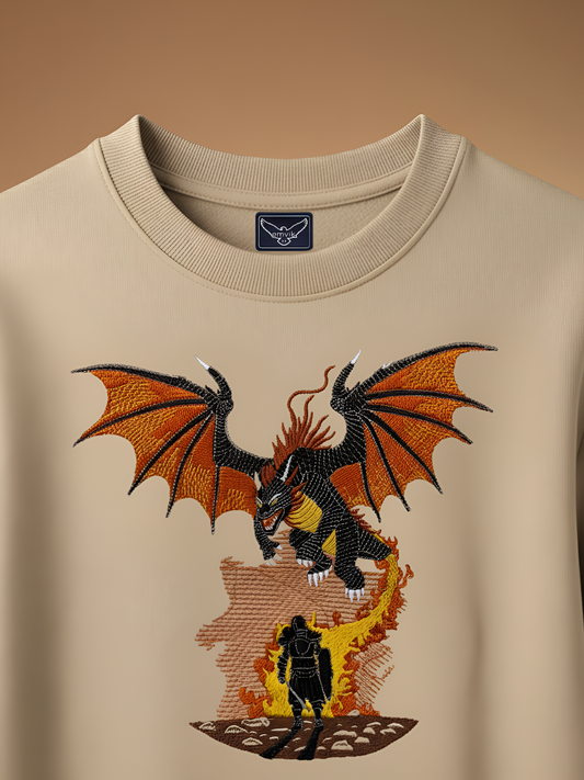Dragonfire Embroidered T-Shirt | EMVIK
