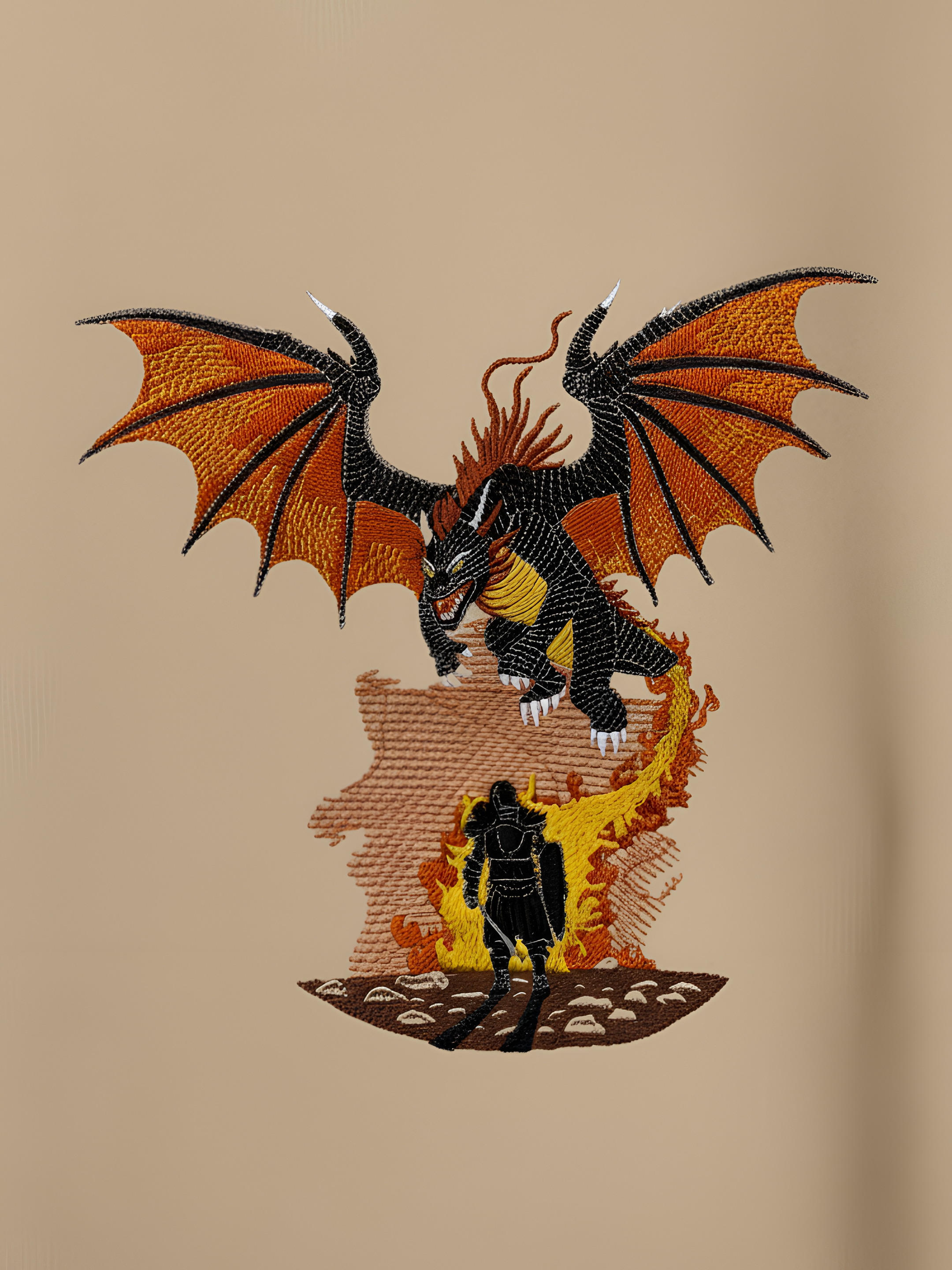 Dragonfire Embroidered T-Shirt