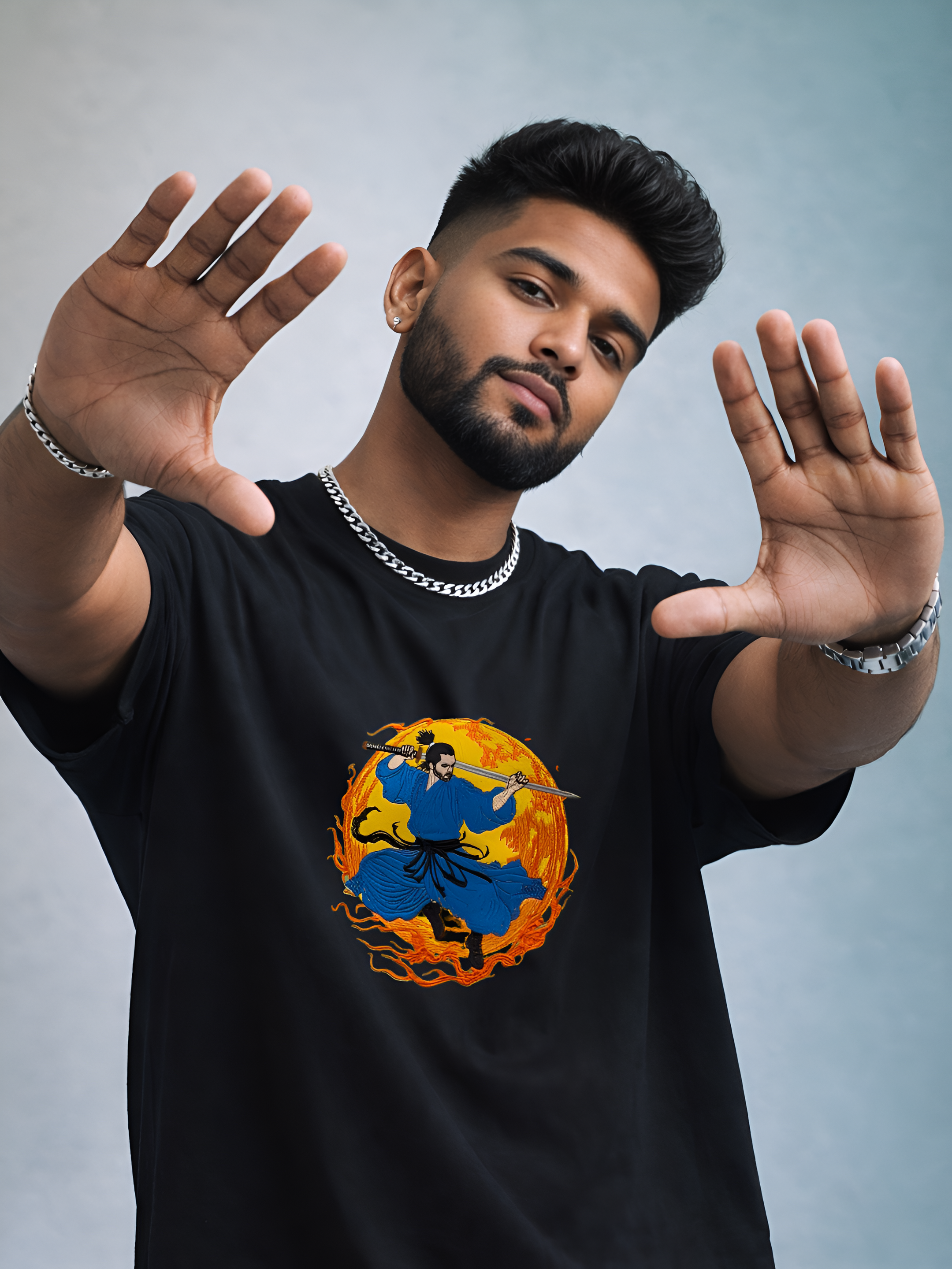 The Flame Warrior Embroidered T-Shirt
