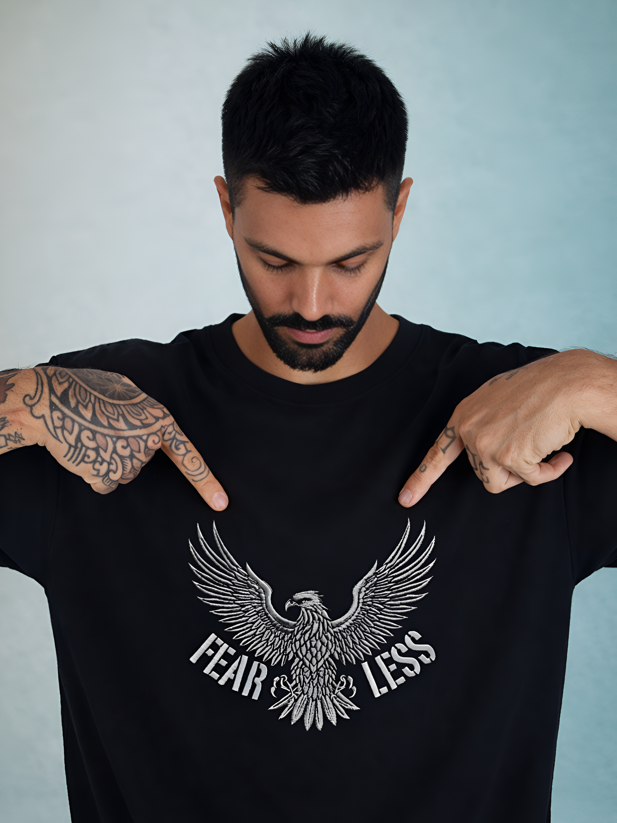 Fearless Eagle Embroidered T-Shirt