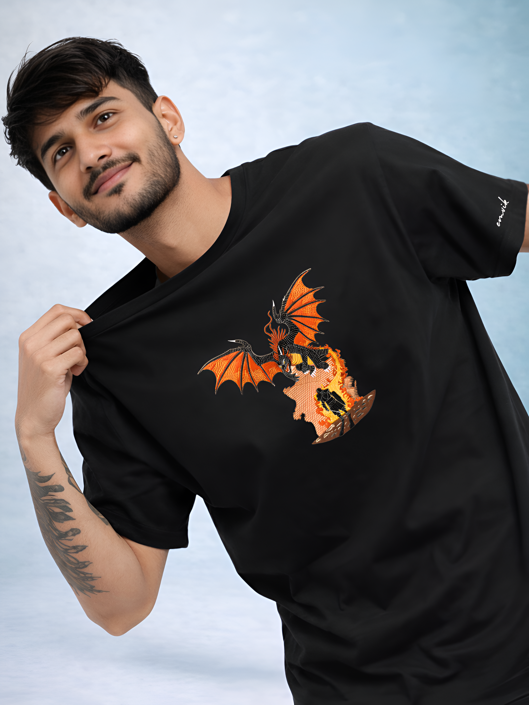 Dragonfire Embroidered T-Shirt