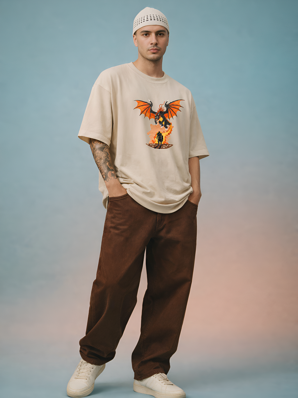 Dragonfire Embroidered T-Shirt