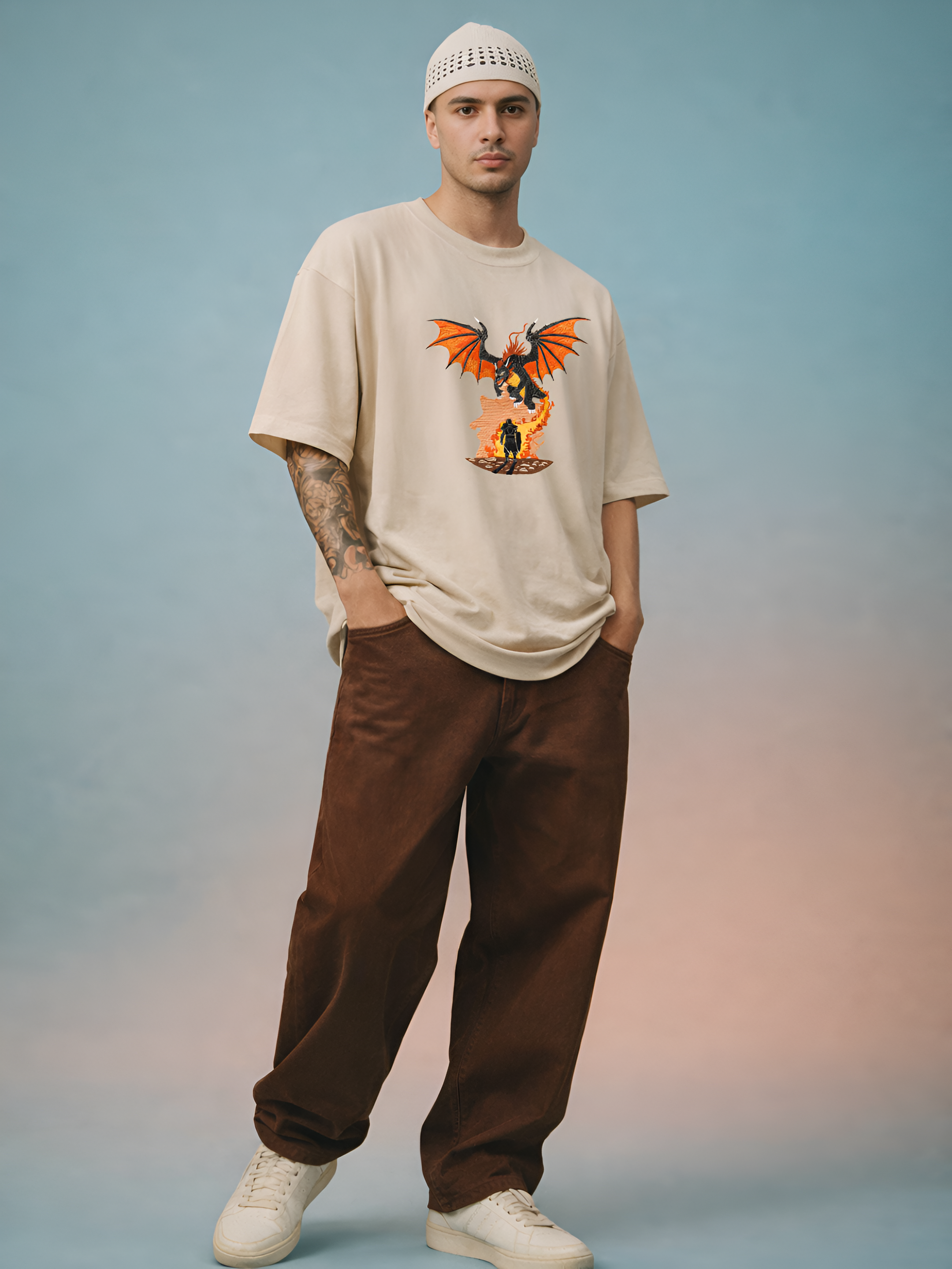 Dragonfire Embroidered T-Shirt