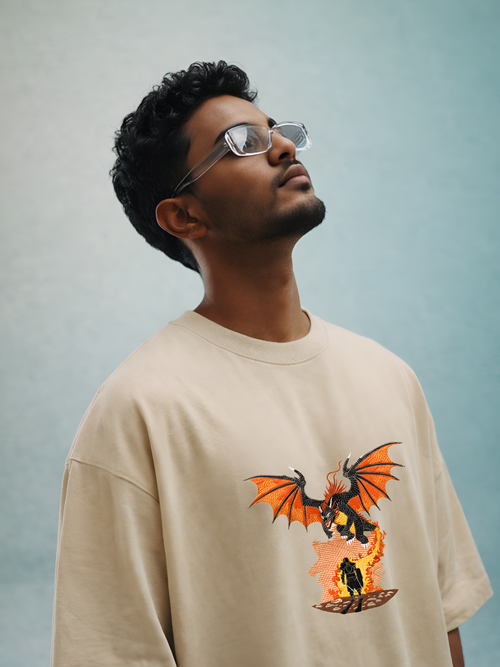 Dragonfire Embroidered T-Shirt