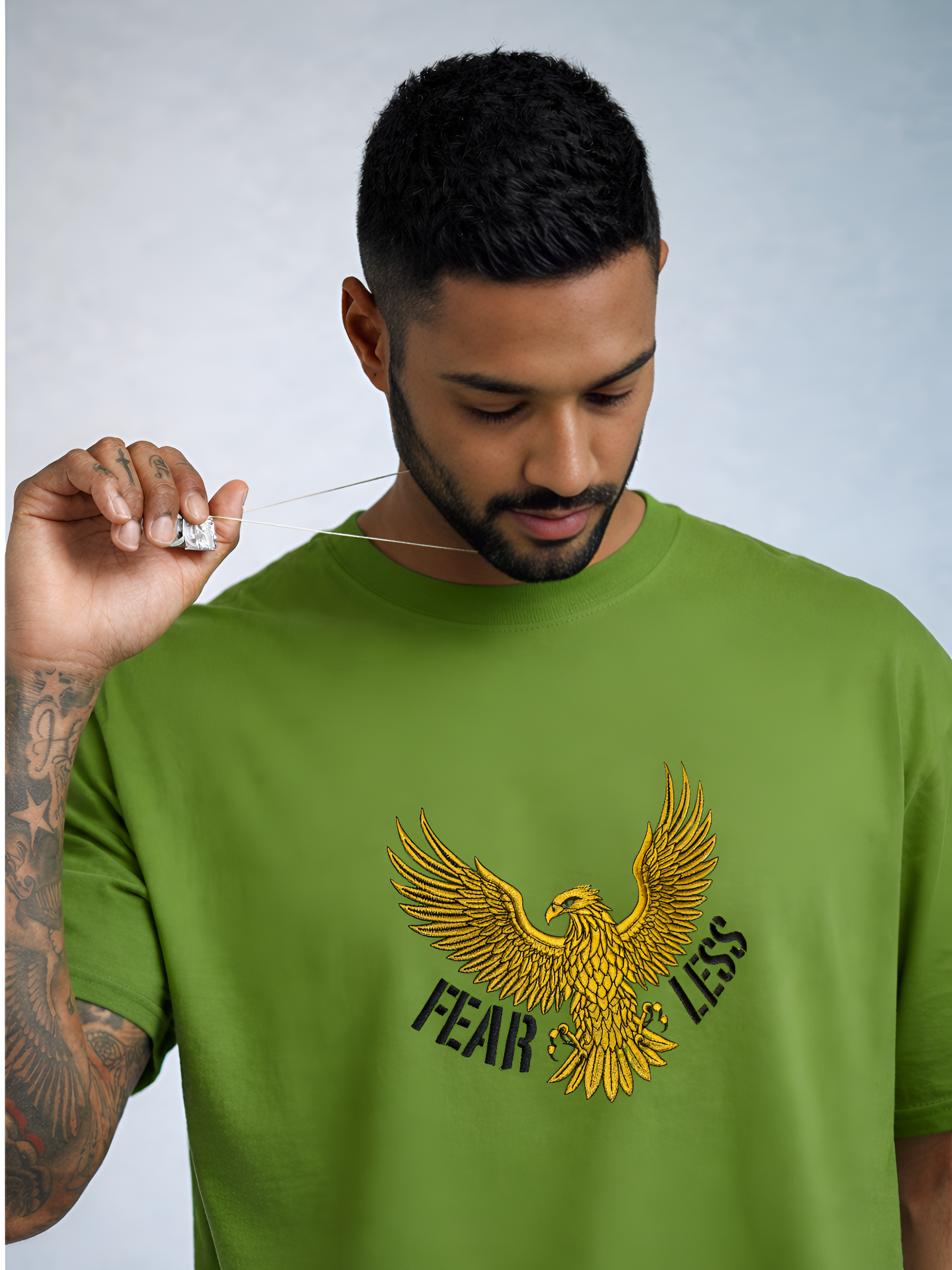 Fearless Eagle Embroidered T-Shirt