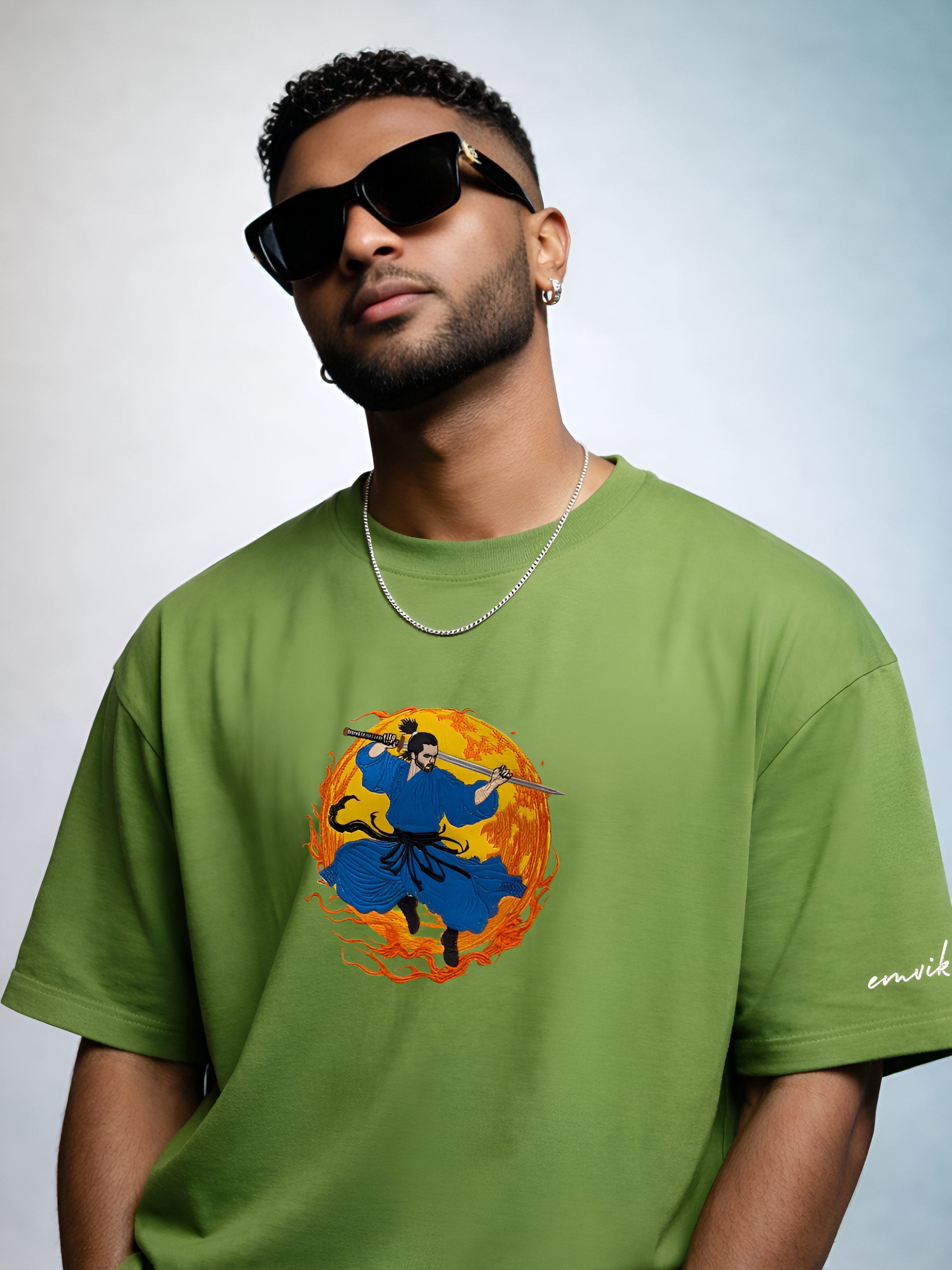 The Flame Warrior Embroidered T-Shirt