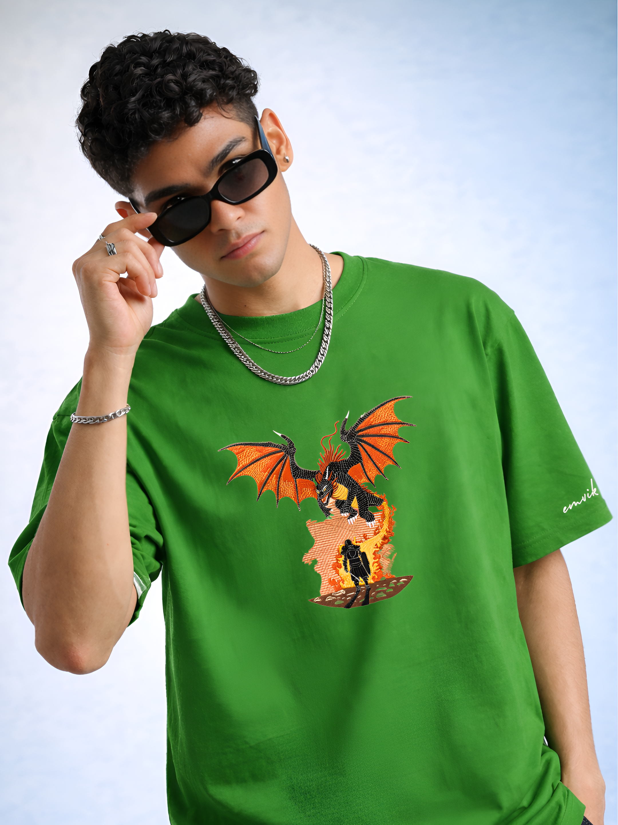 Dragonfire Embroidered T-Shirt