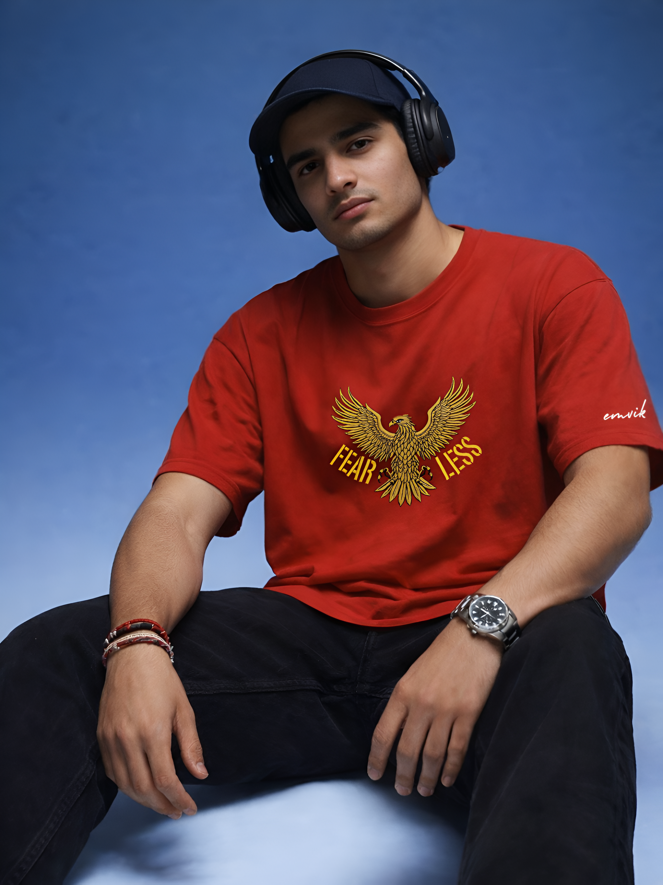 Fearless Eagle Embroidered T-Shirt