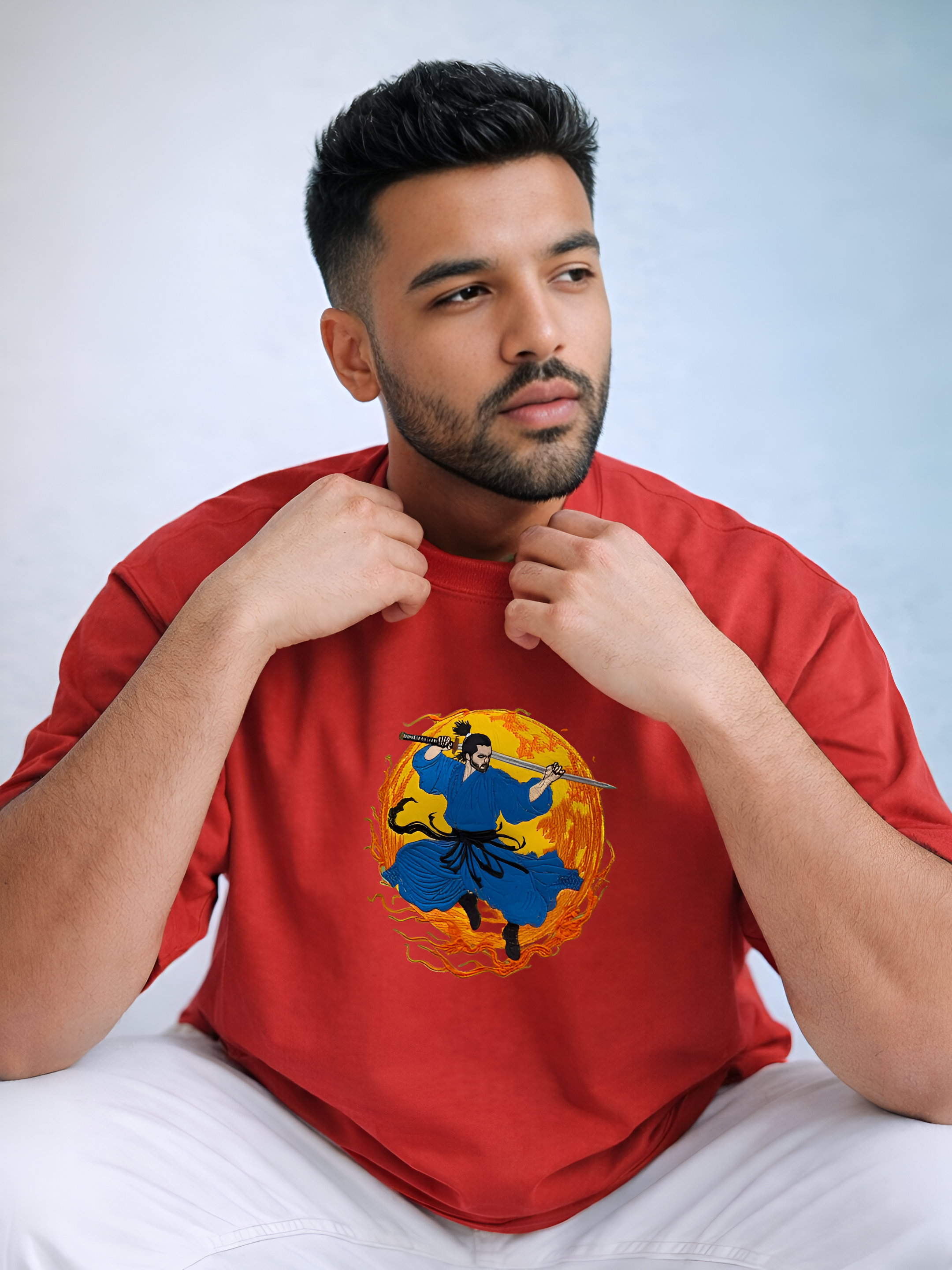 The Flame Warrior Embroidered T-Shirt