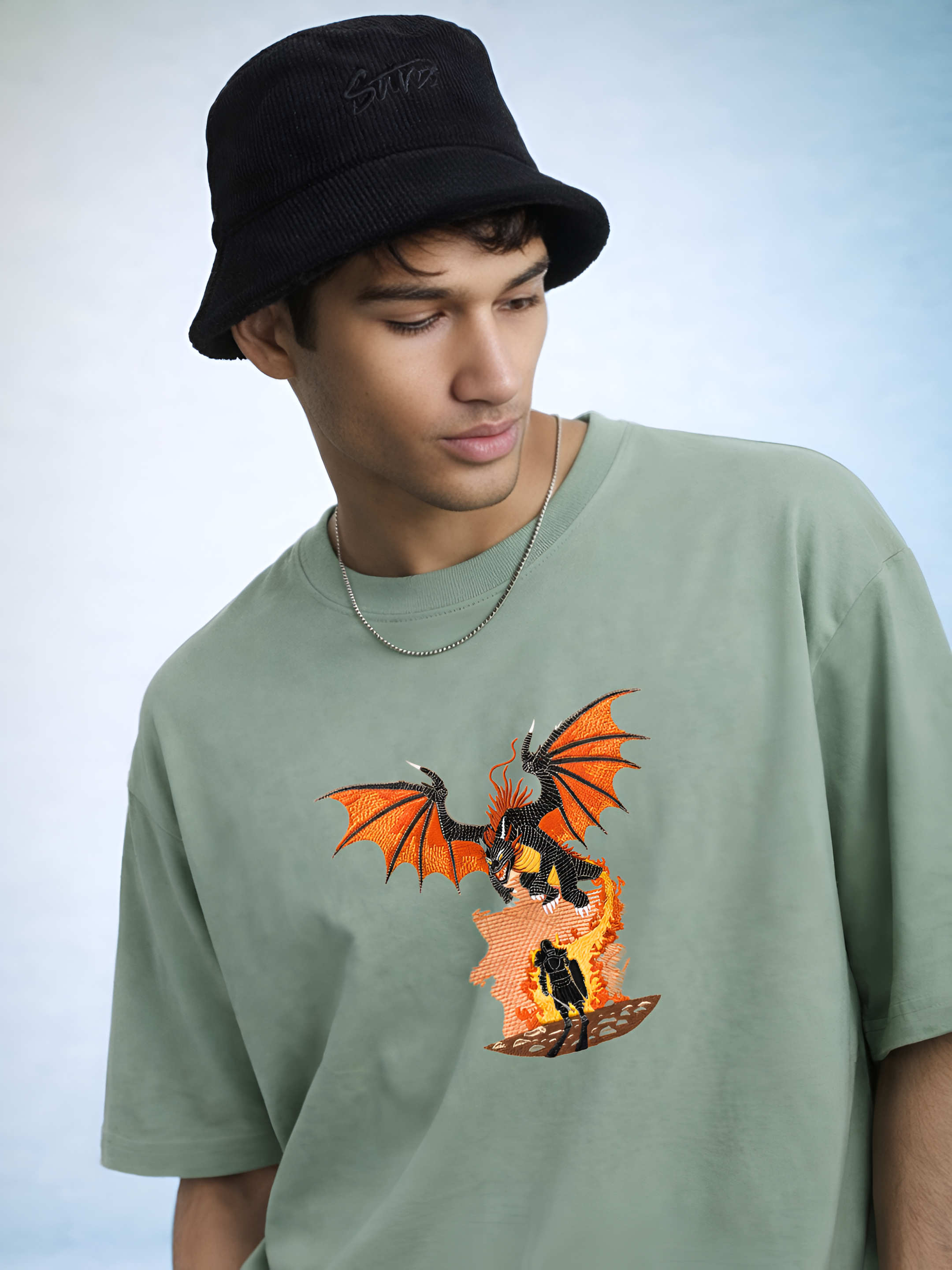 Dragonfire Embroidered T-Shirt