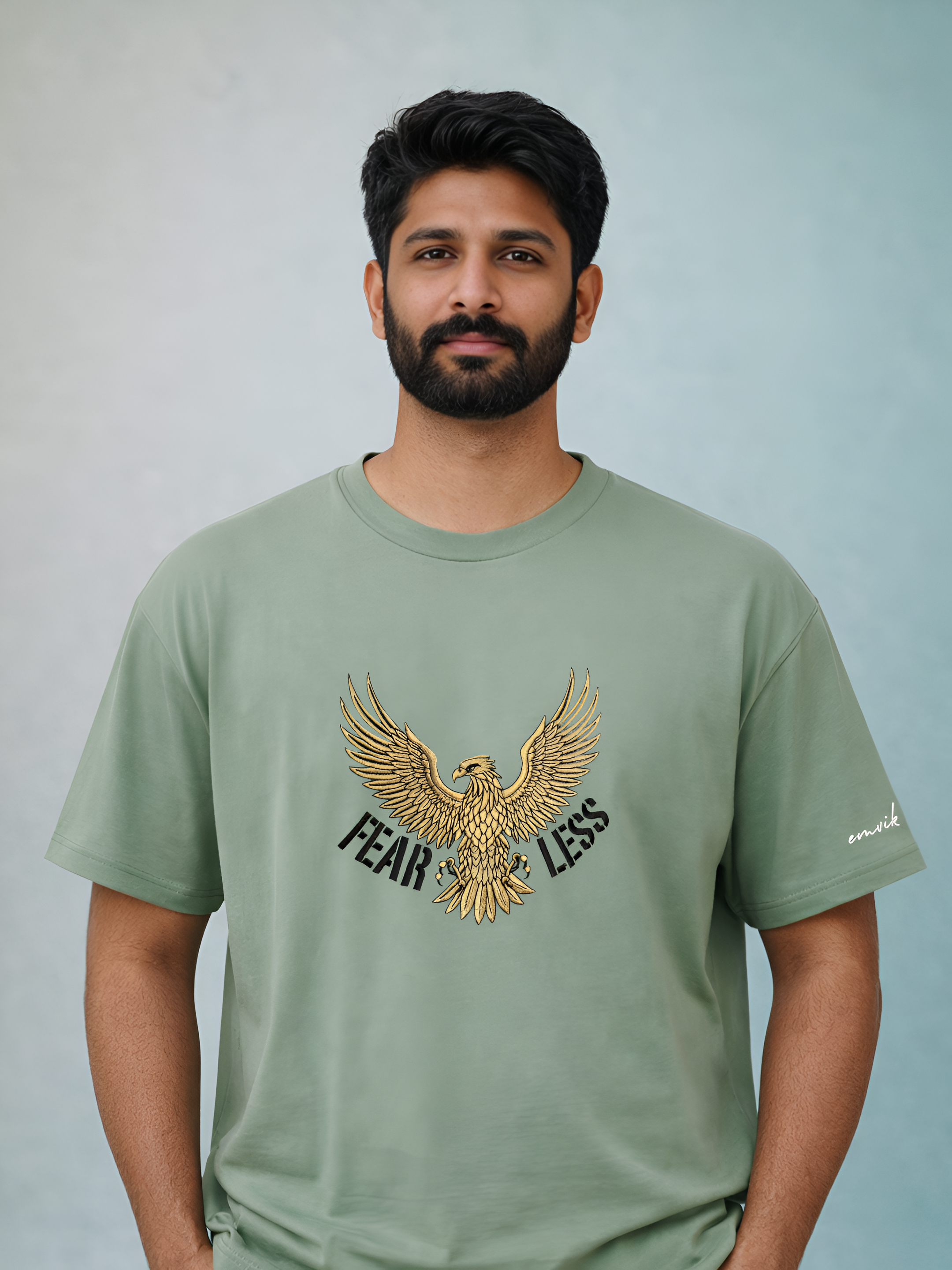 Fearless Eagle Embroidered T-Shirt