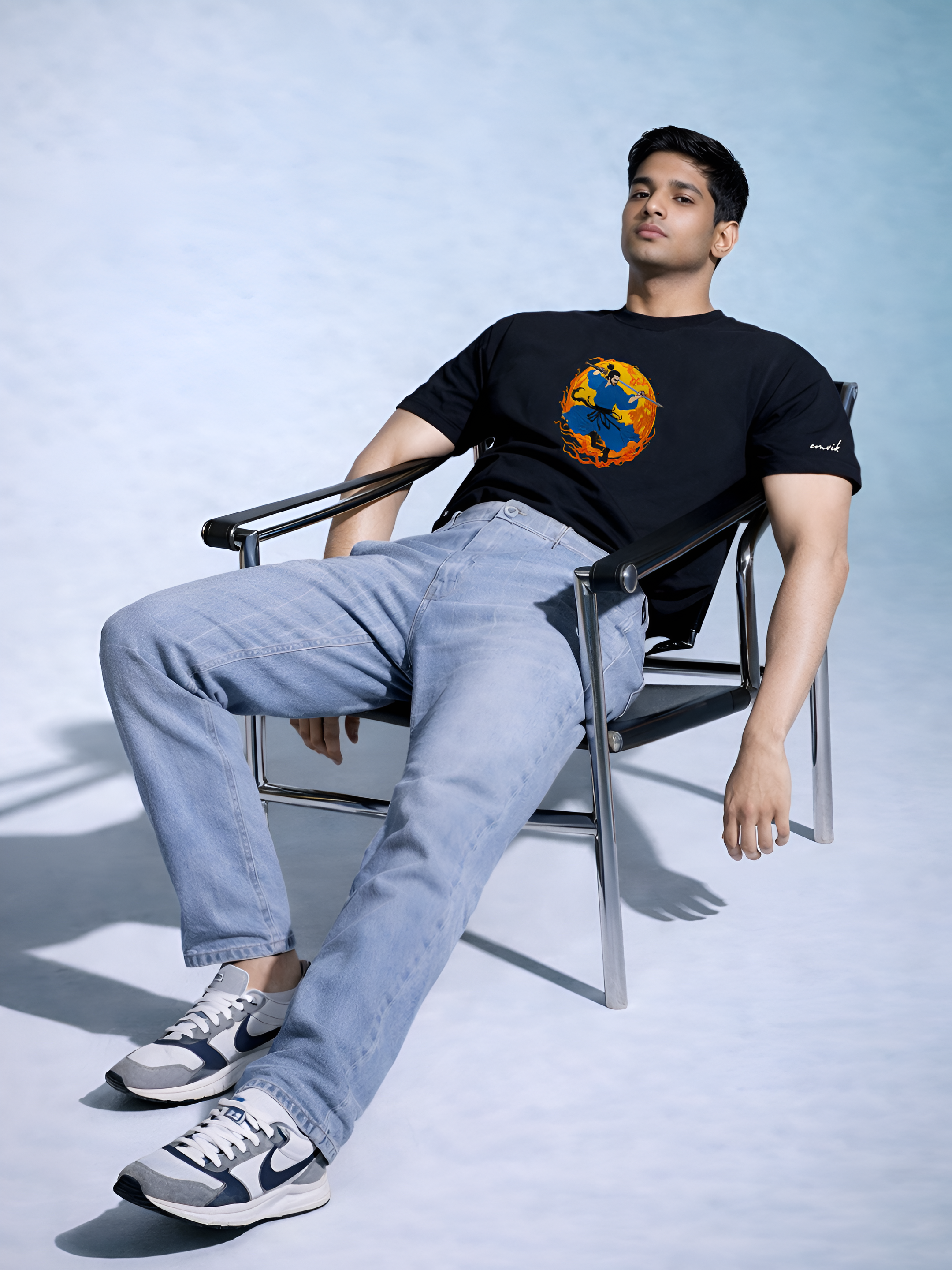 The Flame Warrior Embroidered T-Shirt