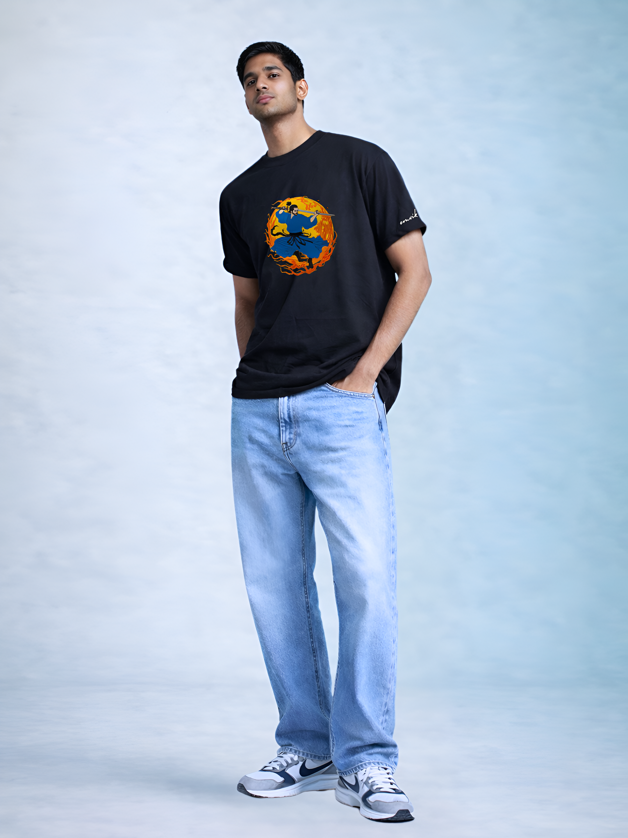 The Flame Warrior Embroidered T-Shirt