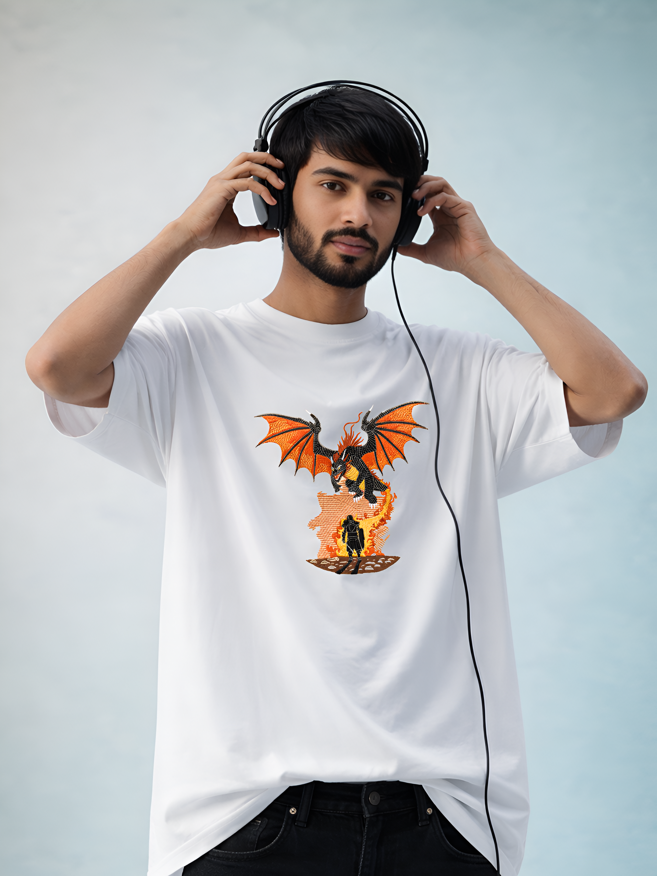 Dragonfire Embroidered T-Shirt